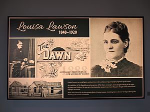 Archivo:Louisa lawson suffragette light box memorial greenway