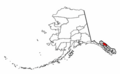 Map of Alaska highlighting Juneau City and Borough