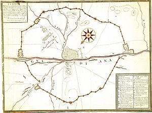 Archivo:Mapa del asedio de Badajoz de 1658
