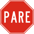 Paraguay road sign R-01