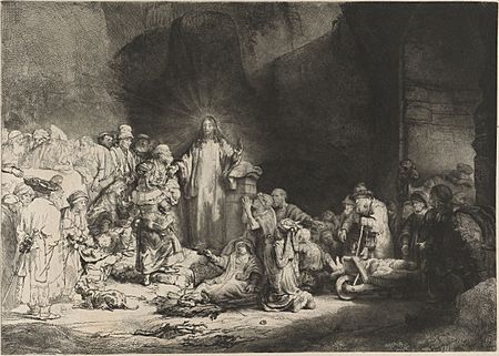 Archivo:Rembrandt - The Little Children Being Brought to Jesus ("The 100 Guilder Print") - WGA19060