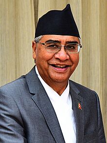 The Prime Minister of Nepal, Mr. Sher Bahadur Deuba, at Hyderabad House, in New Delhi on August 24, 2017.jpg