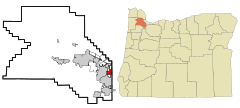 Washington County Oregon Incorporated and Unincorporated areas Garden Home-Whitford Highlighted.svg