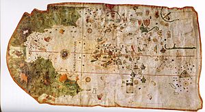 Archivo:1500 map by Juan de la Cosa rotated