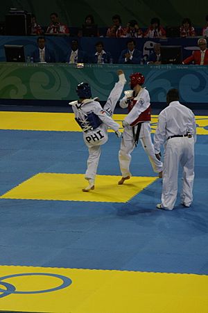 Archivo:2008 Summer Olympics Taekwondo - Tshomlee Go v. Ryan Carneli