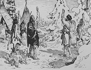 Archivo:Arrival of Radisson in an Indian camp 1660 Charles William Jefferys