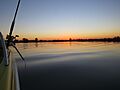 Atardecer en el Río San Javier. Pesca deportiva y relajación en un brazo del río