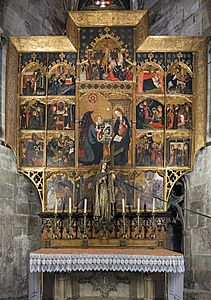 Barcelona Cathedral Interior - Chapel of saint Helena - Altarpiece dedicated to Saint Gabriel by Lluís Borrassà