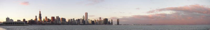 Archivo:Chicago Skyline at Sunset