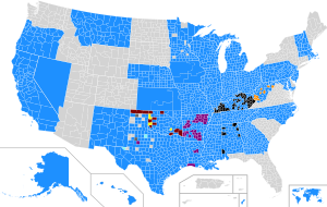 Archivo:Democratic presidential primary results by county, 2012