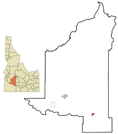 Elmore County Idaho Incorporated and Unincorporated areas Glenns Ferry Highlighted.svg