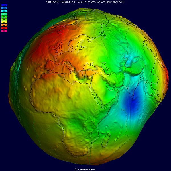 Geoid undulation 10k scale