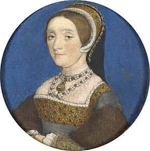 Hans Holbein the Younger - Portrait Miniature of Katherine Howard (Strawberry Hill)