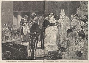 Archivo:Le mariage du roi Alphonse XII et de la princesse Mercédés dans la cathédrale d'Atocha, de Vierge