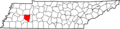 Map of Tennessee highlighting Henderson County