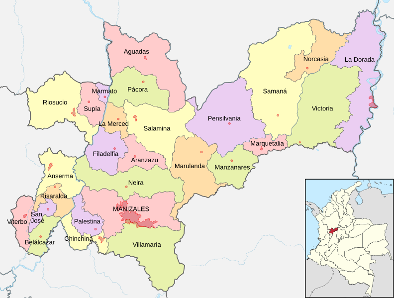 Mapa de Caldas (político)