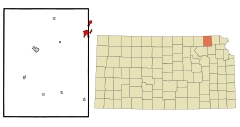 Nemaha County Kansas Incorporated and Unincorporated areas Sabetha Highlighted.svg