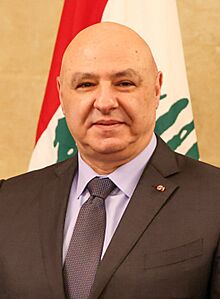 Nikos Christodoulides meets with Joseph Aoun (cropped).jpg