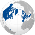 North Atlantic Treaty Organization (orthographic projection) in NATO blue