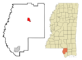 Pearl River County Mississippi Incorporated and Unincorporated areas Poplarville Highlighted