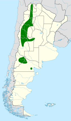 Distribución geográfica del canastero castaño.