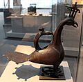 Spagna, acquamanile a forma di pavone reale, 972, lega di rame,