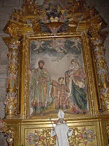 Valladolid monasterio Valbuena 26 iglesia retablo sagradafamilia lou