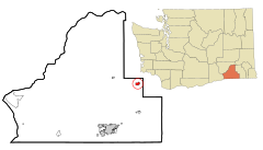 Walla Walla County Washington Incorporated and Unincorporated areas Waitsburg Highlighted.svg