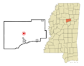 Webster County Mississippi Incorporated and Unincorporated areas Walthall Highlighted