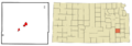 Woodson County Kansas Incorporated and Unincorporated areas Yates Center Highlighted