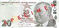 20 Türk Lirası front