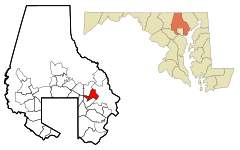 Baltimore County Maryland Incorporated and Unincorporated areas White Marsh Highlighted.svg