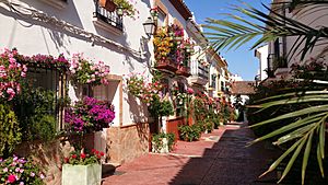 Archivo:Calle aurora looking east - Estepona Garden of the Costa del Sol