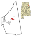 Cherokee County Alabama Incorporated and Unincorporated areas Cedar Bluff Highlighted