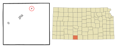Comanche County Kansas Incorporated and Unincorporated areas Wilmore Highlighted.svg