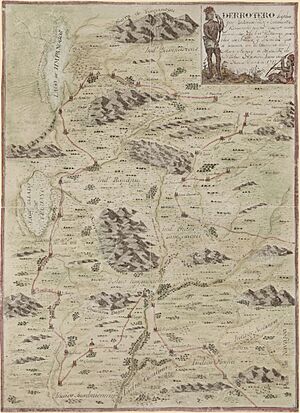 Archivo:Derrotero hecho por Antonia Vélez y Escalante, misionero para mejor conocimiento de las misiones, pueblos de indios y presidios que se hallan en el Camino de Monterrey a Santa Fe de Nuebo Mexico. LOC 96686648