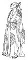 Drawing of the Chinese poet Li He