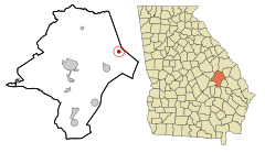 Emanuel County Georgia Incorporated and Unincorporated areas Garfield Highlighted.svg