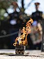 Eternal Flame at the gravesite of President John F. Kennedy in Section 45 of Arlington National Cemetery on November 8, 2023 (cropped)