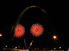 Fireworks by the Arch
