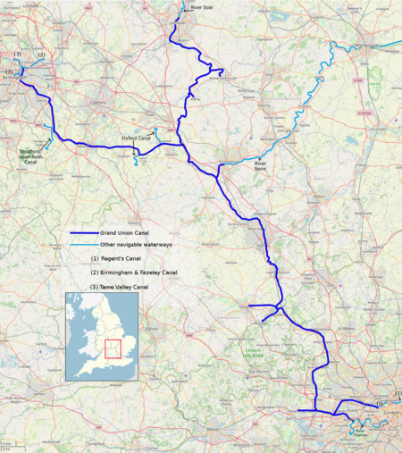 Archivo:Grand Union Canal, complete system map