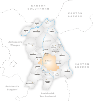 Archivo:Karte Gemeinden des Bezirks Aarwangen 2006