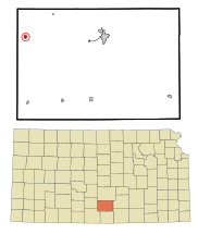 Kingman County Kansas Incorporated and Unincorporated areas Cunningham Highlighted.svg