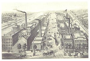 Archivo:LOSSING(1876) p150 OSWEGO STARCH FACTORY, OSWEGO, NY (T. KINGSFORD & SONS)