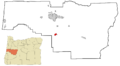 Lane County Oregon Incorporated and Unincorporated areas Cottage Grove Highlighted