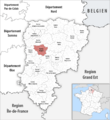 Locator map of Kanton Tergnier