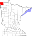 Map of Minnesota highlighting Kittson County