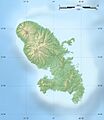 Martinique department relief location map