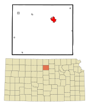 Mitchell County Kansas Incorporated and Unincorporated areas Beloit Highlighted.svg