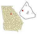 Morgan County Georgia Incorporated and Unincorporated areas Rutledge Highlighted